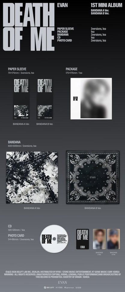 (PREVENTA) EVAN - 1st Mini Album - DEATH OF ME