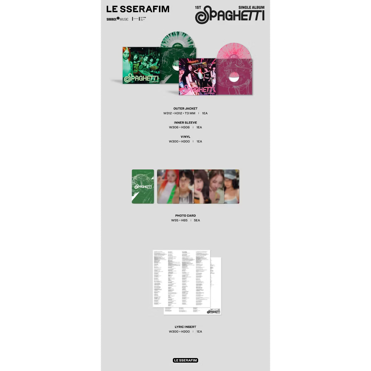 (PREVENTA) LE SSERAFIM - 1st Single Album 'SPAGHETTI' Vinyl (TARGET EXCLUSIVE)