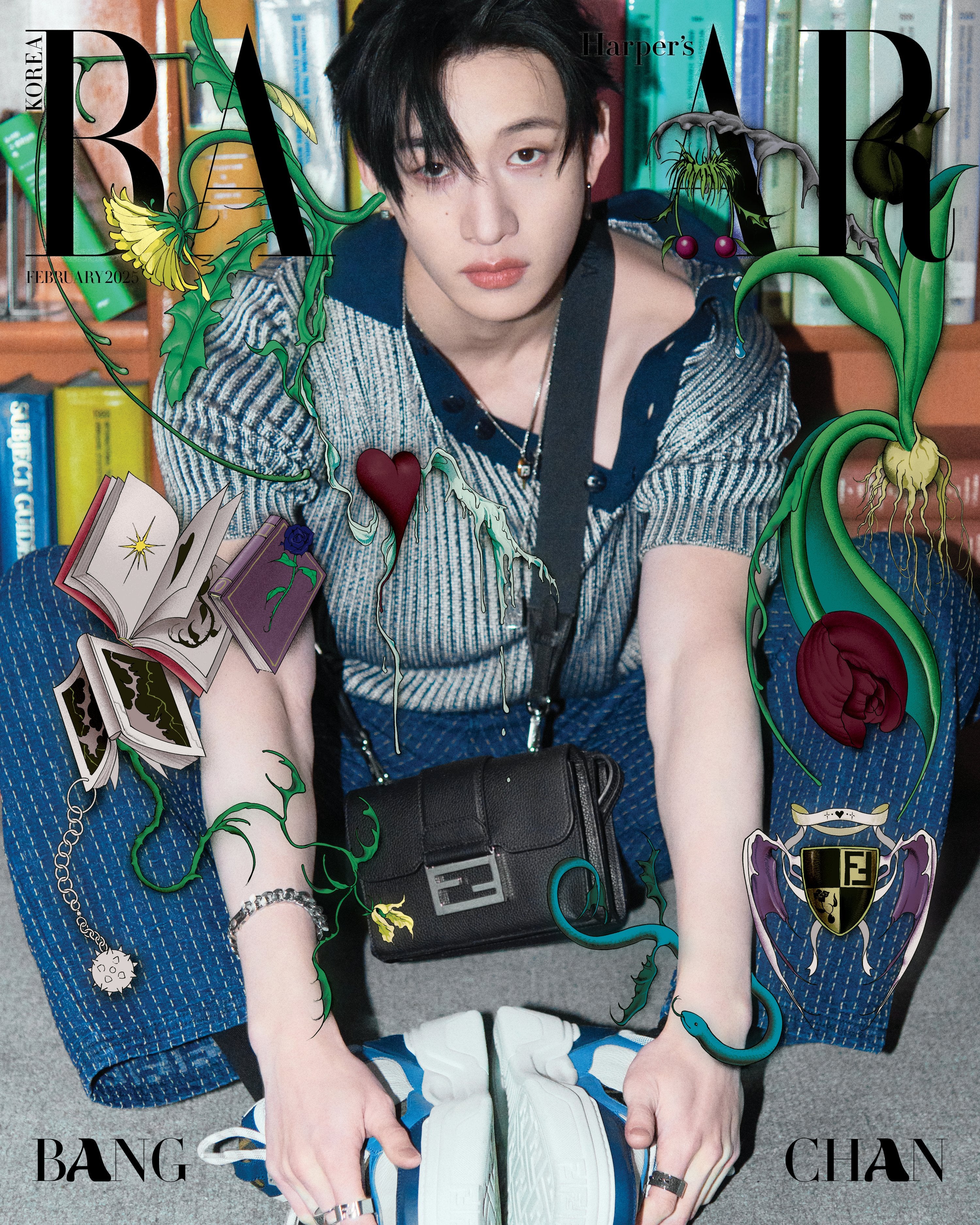 JYP stray kids Bang Chan メンプロ 2025 チャニドラ BANG CHAN (Stray Kids) - FEBRUARY 2025 [BAZAAR] – K-POP WORLD