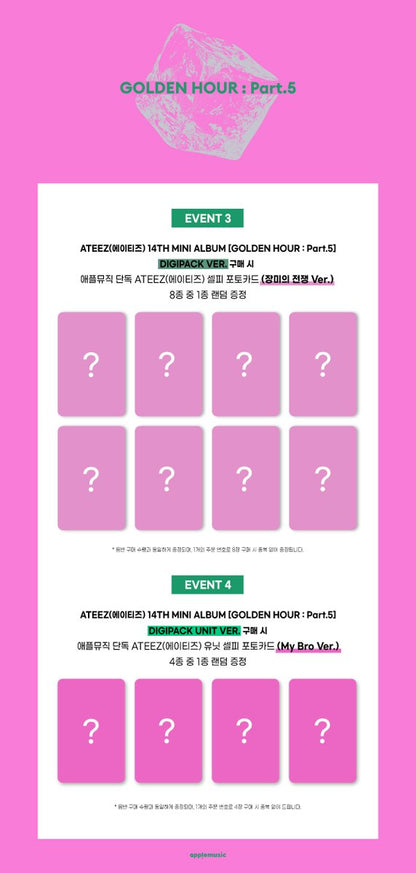 (PREVENTA) ATEEZ - 14th mini album - GOLDEN HOUR: PART.5 + APPLEMUSIC