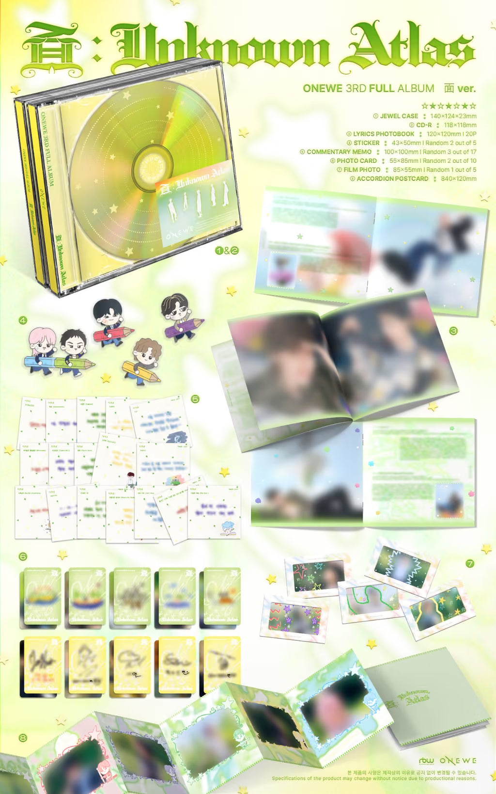 (PREVENTA) ONEWE - 3rd Full Album [面 : Unknown Atlas]