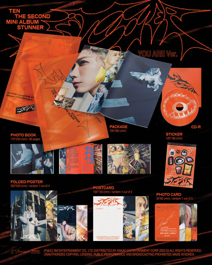 TEN - 2nd Mini Album [STUNNER] (PACK BOOK VER.) + MAKESTAR GIFT