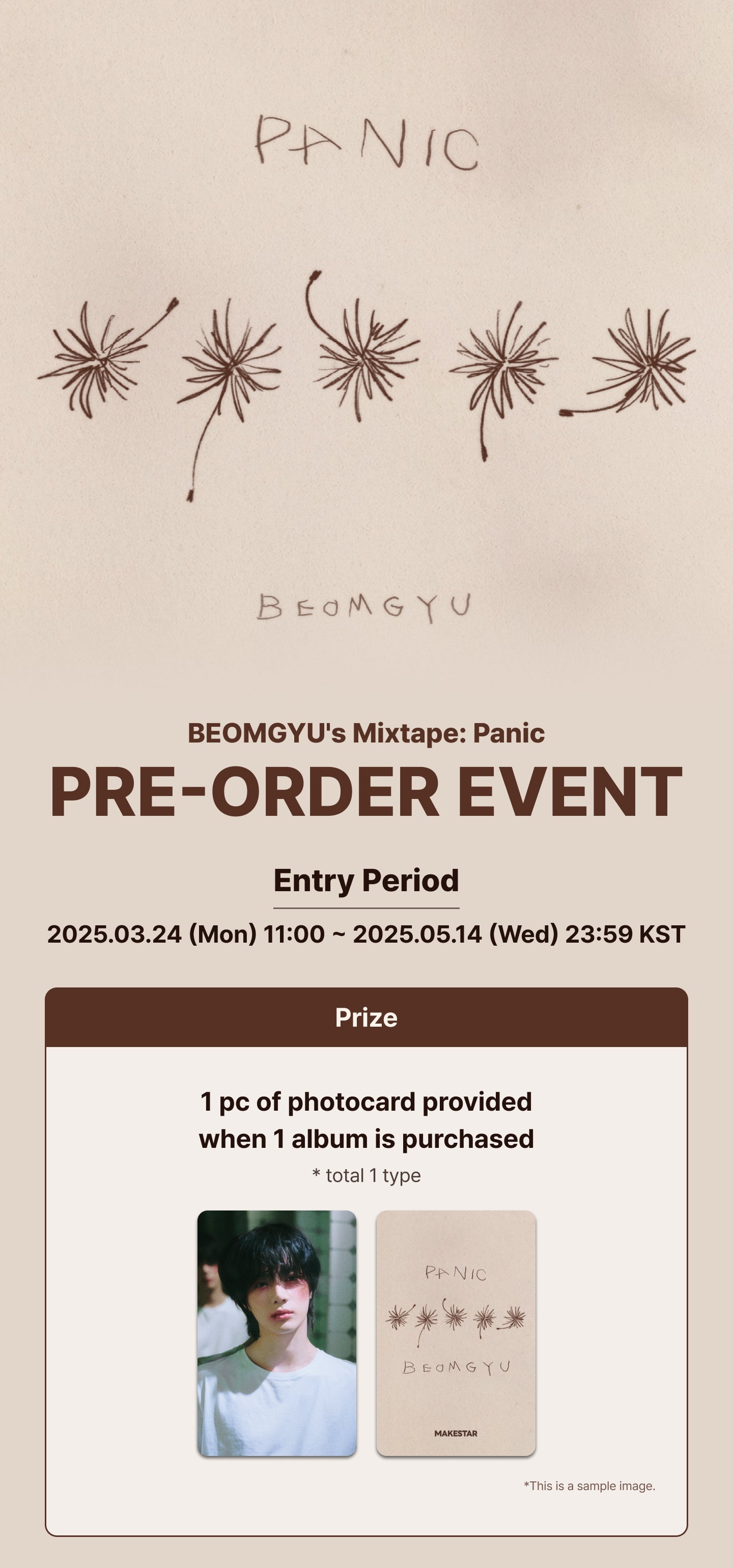 (PREVENTA) BEOMGYU (TXT) - BEOMGYU's Mixtape: Panic + MAKESTAR GIFT