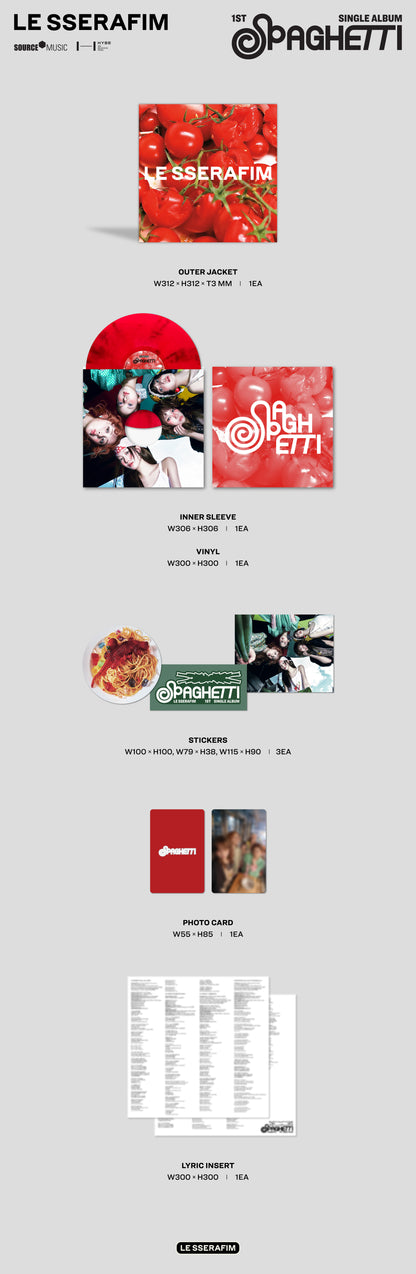 (PREVENTA) LE SSERAFIM - 1st Single Album 'SPAGHETTI' Vinyl