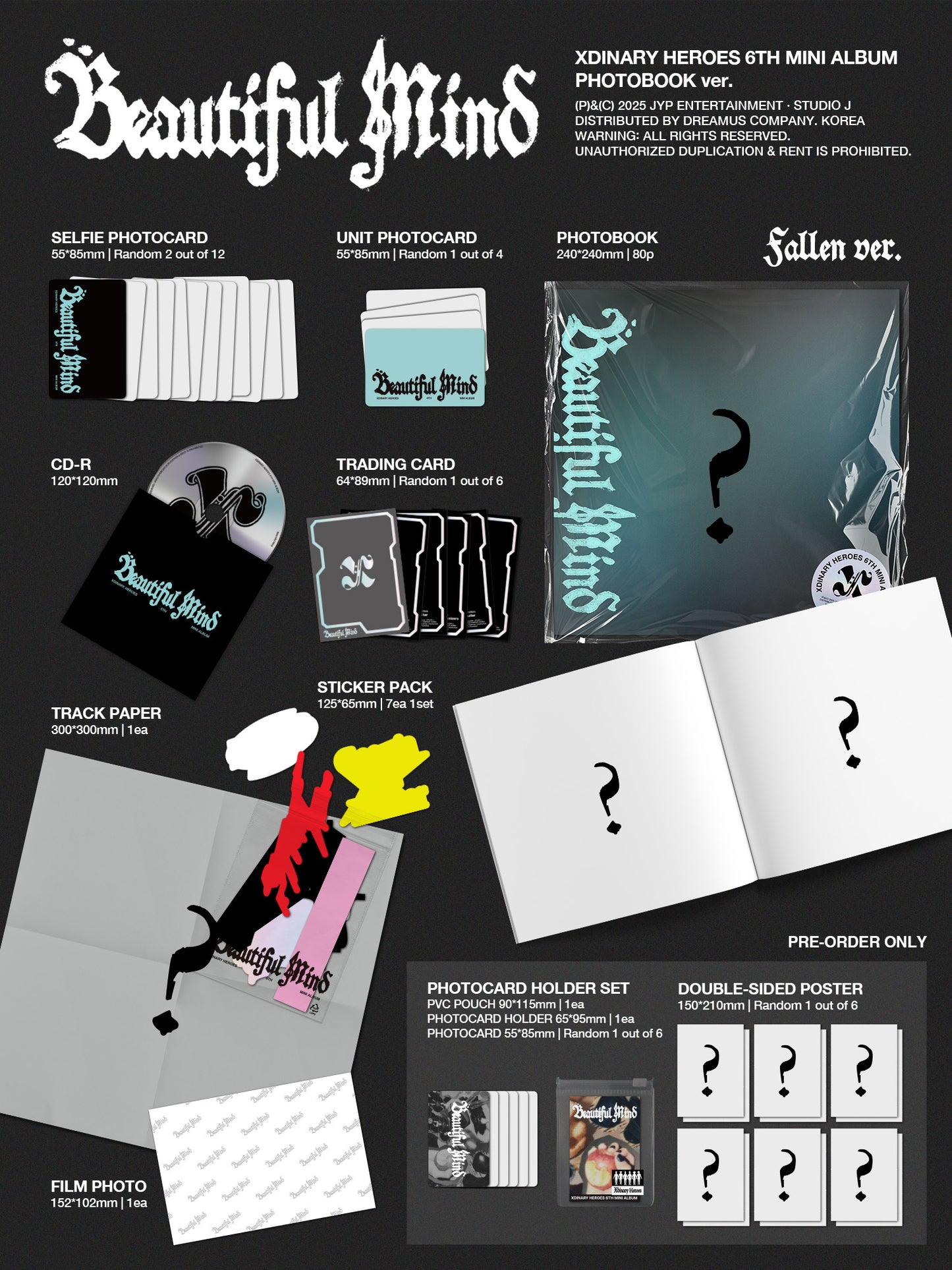 XDINARY HEROES - 6th Mini Album [Beautiful Mind] + JYP GIFT