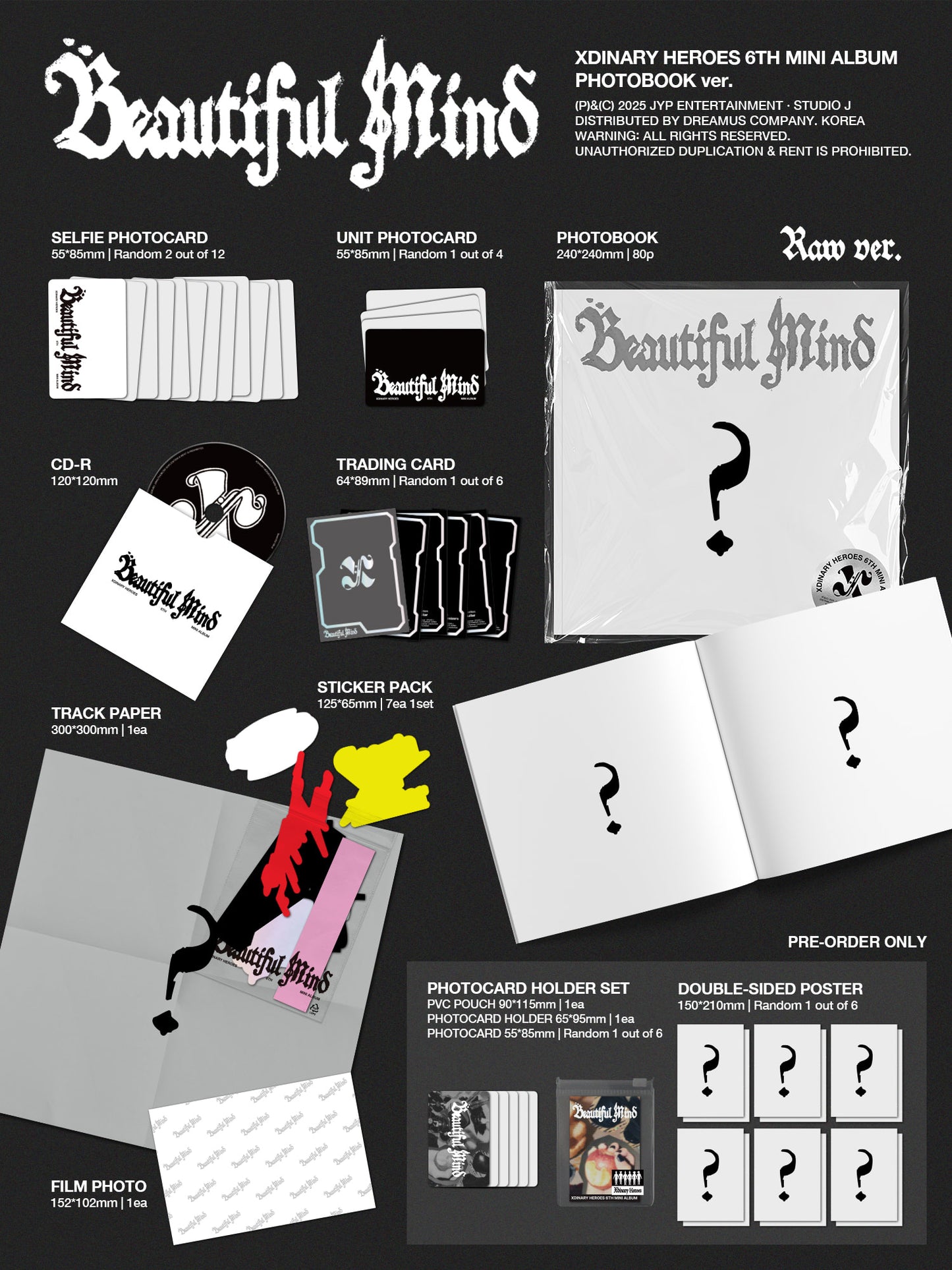 XDINARY HEROES - 6th Mini Album [Beautiful Mind] + JYP GIFT