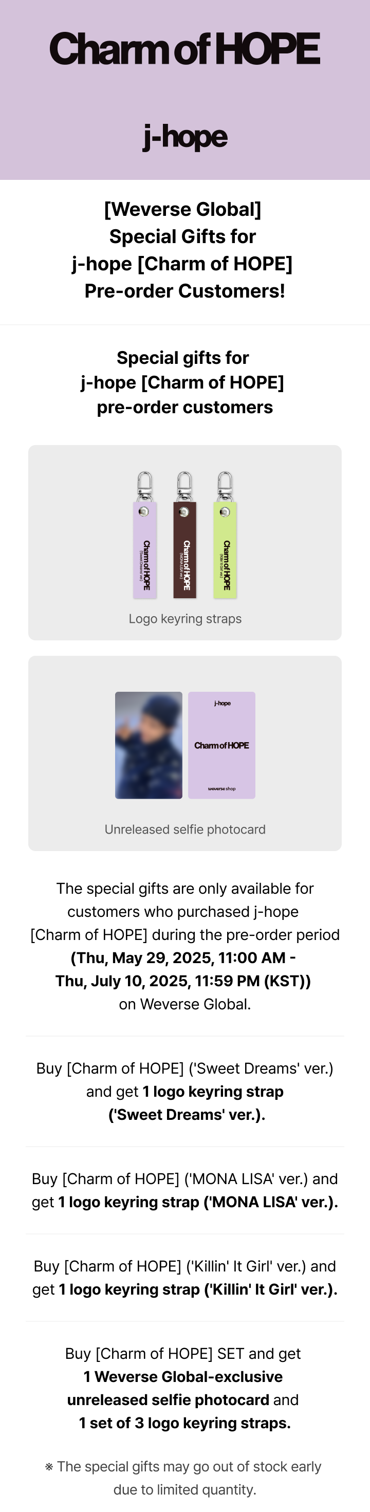 (PREVENTA) J-HOPE - 'Charm of HOPE' + WEVERSE GIFT