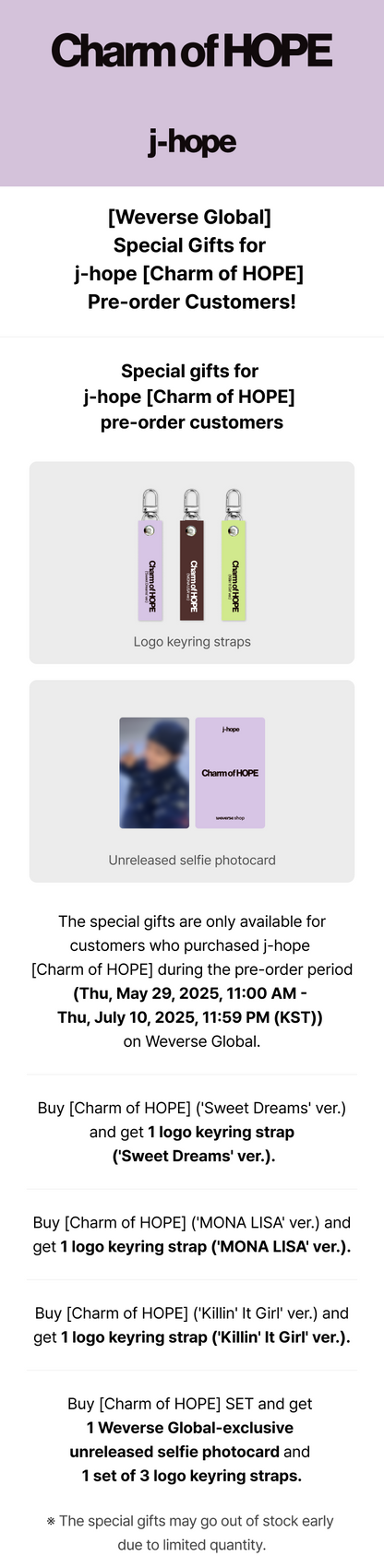 (PREVENTA) J-HOPE - 'Charm of HOPE' + WEVERSE GIFT