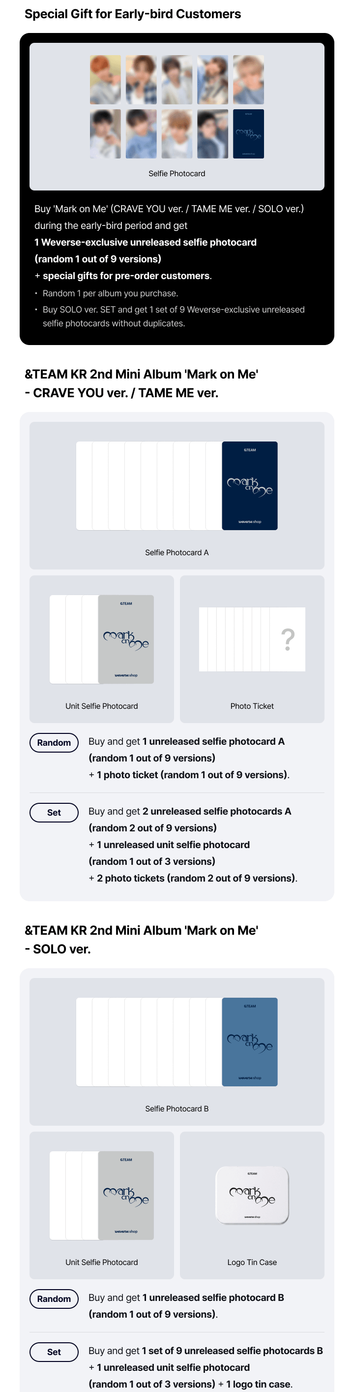 (PREVENTA) &TEAM - KR 2nd Mini Album 'MARK ON ME' + EARLY-BIRD WEVERSE GIFT