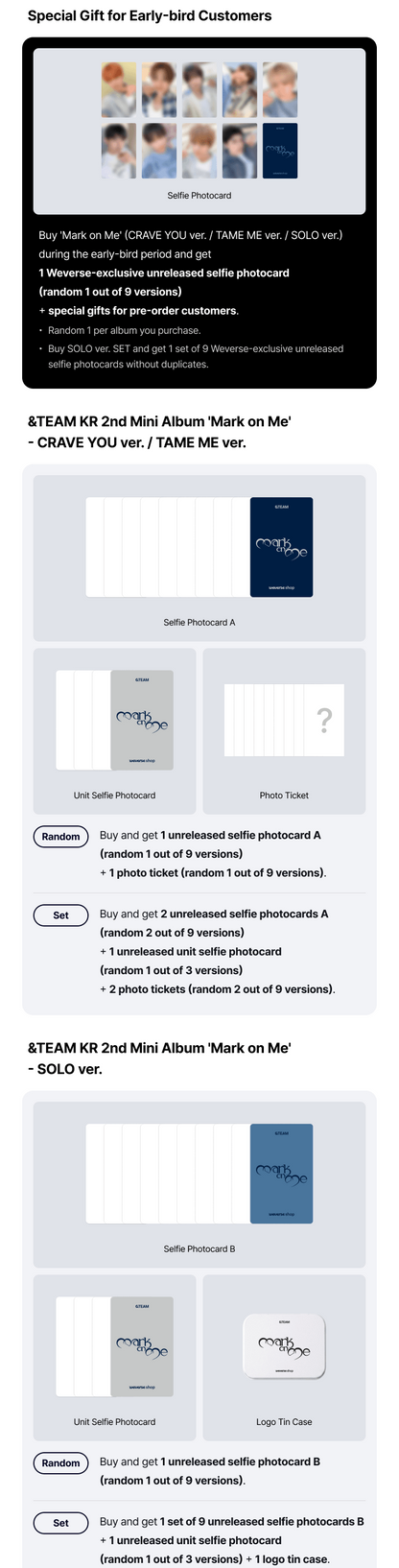 (PREVENTA) &TEAM - KR 2nd Mini Album 'MARK ON ME' + EARLY-BIRD WEVERSE GIFT