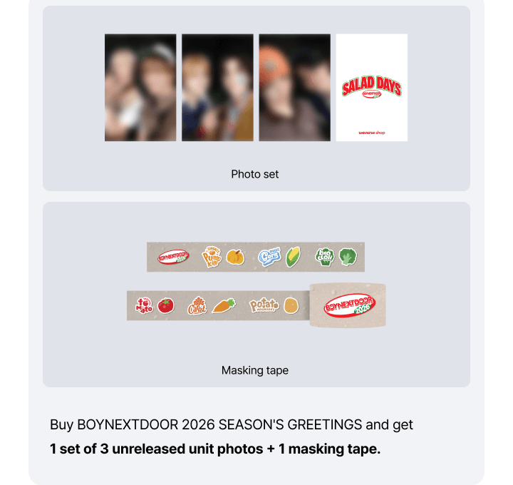 (PREVENTA) BOYNEXTDOOR - 2026 SEASON'S GREETINGS + WEVERSE GIFT