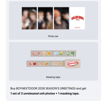 (PREVENTA) BOYNEXTDOOR - 2026 SEASON'S GREETINGS + WEVERSE GIFT