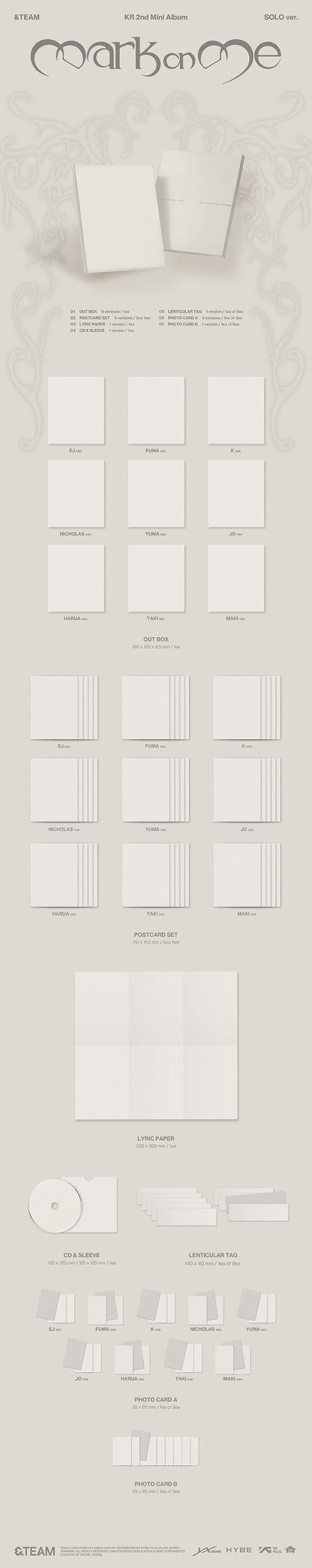 (PREVENTA) &TEAM - KR 2nd Mini Album 'MARK ON ME' + EARLY-BIRD WEVERSE GIFT