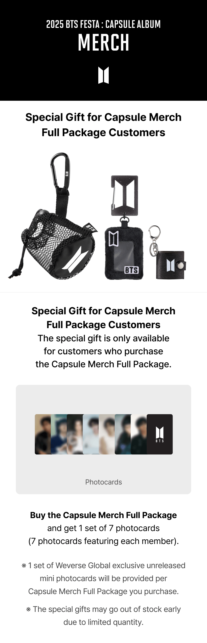 (PREVENTA) BTS - Capsule Album MD - Capsule Merch Full Package
