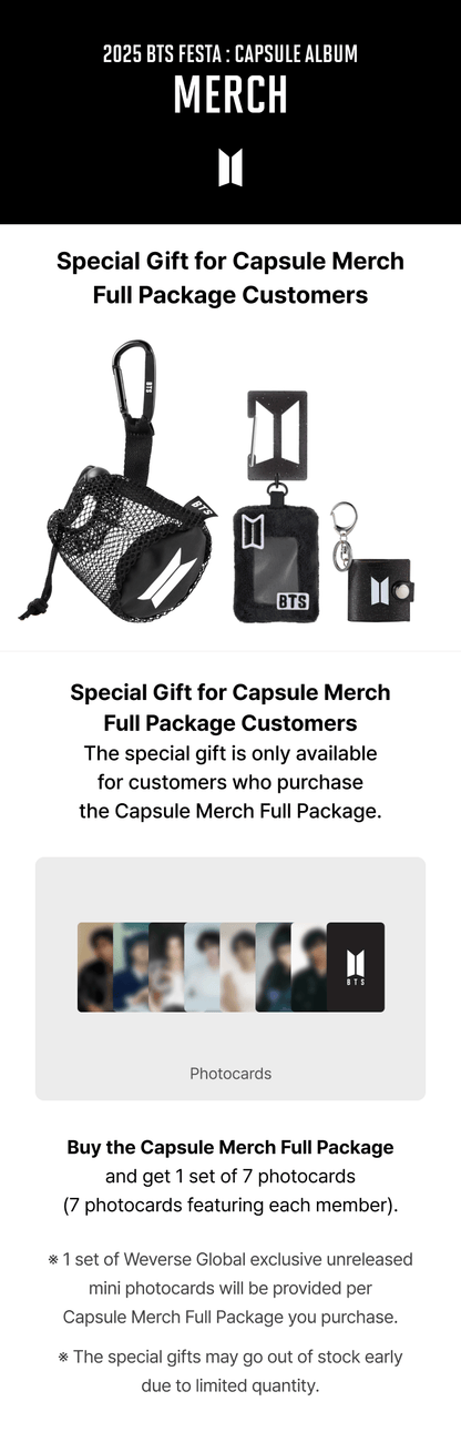 (PREVENTA) BTS - Capsule Album MD - Capsule Merch Full Package