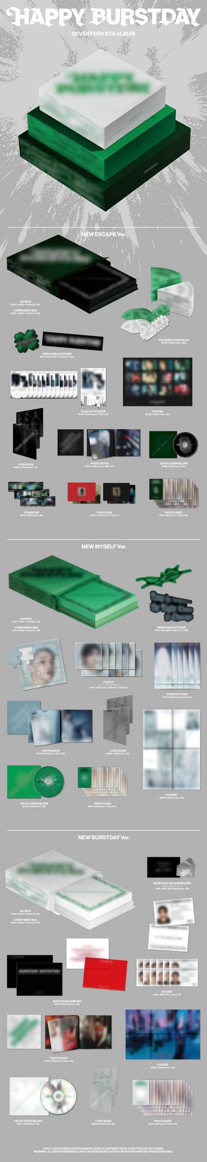 (PREVENTA) SEVENTEEN - 5th Album ‘HAPPY BURSTDAY’ + MAKESTAR GIFT
