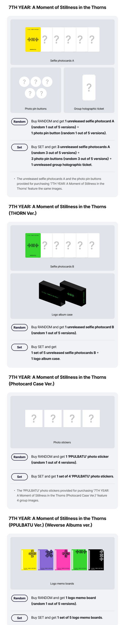 (PREVENTA) TXT - 7TH YEAR: A Moment of Stillness in the Thorns + WEVERSE GIFT