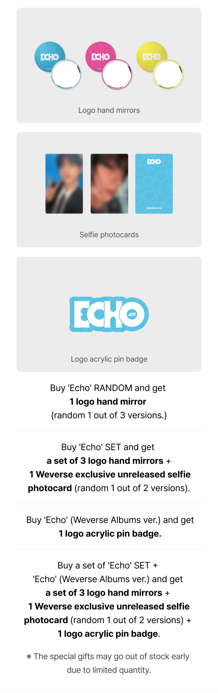 JIN - 2nd solo album [ECHO] + ''EARLY BIRD'' WEVERSE GIFT
