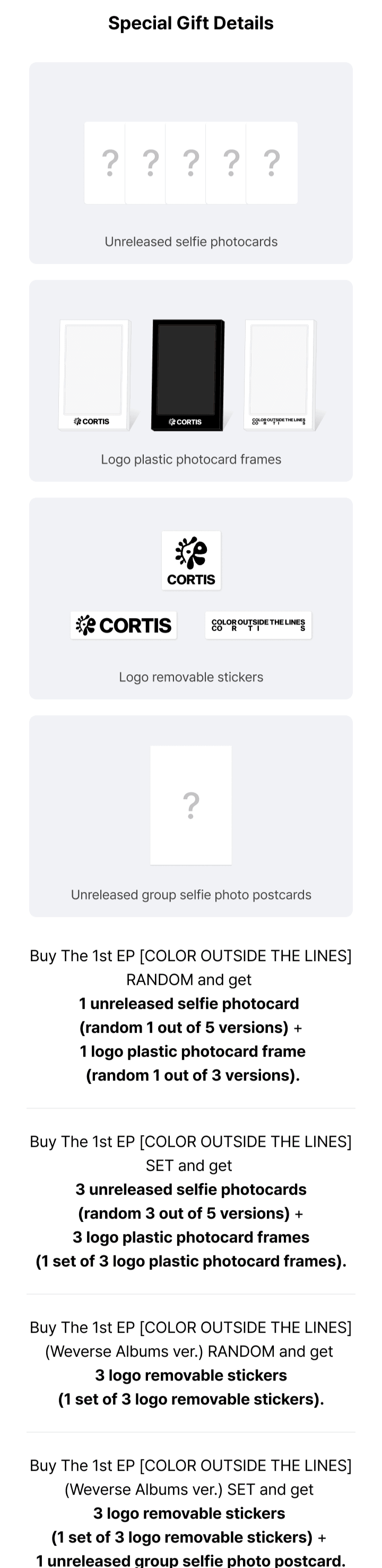 CORTIS - The 1st EP [COLOR OUTSIDE THE LINES] + WEVERSE GIFT