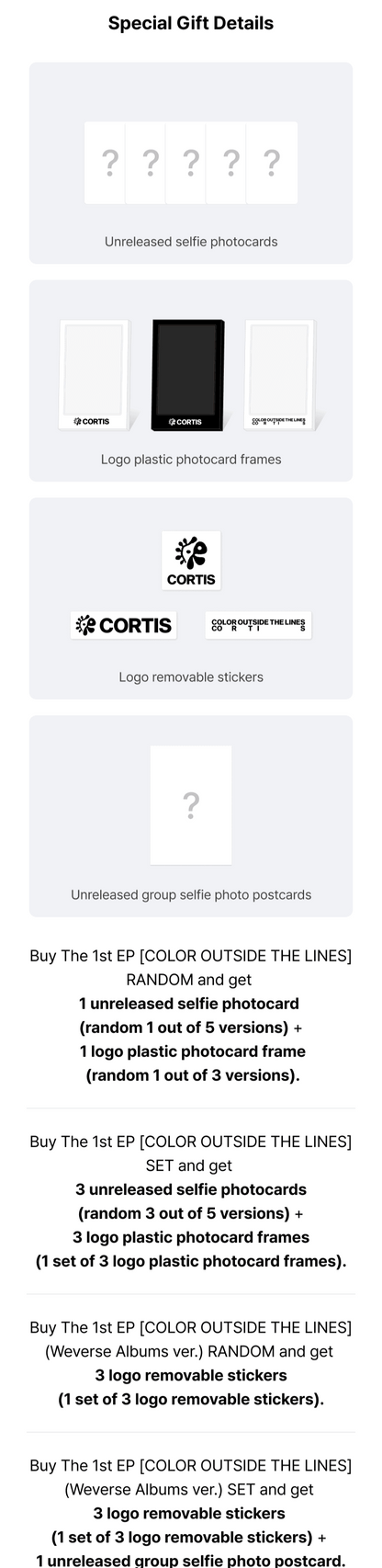 CORTIS - The 1st EP [COLOR OUTSIDE THE LINES] + WEVERSE GIFT
