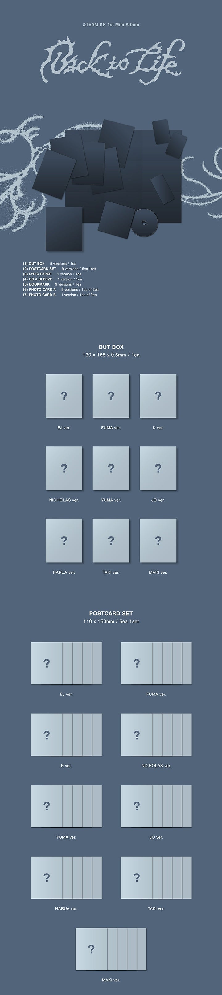 (PREVENTA) &TEAM - KR 1st Mini Album 'Back to Life' + WEVERSE GIFT