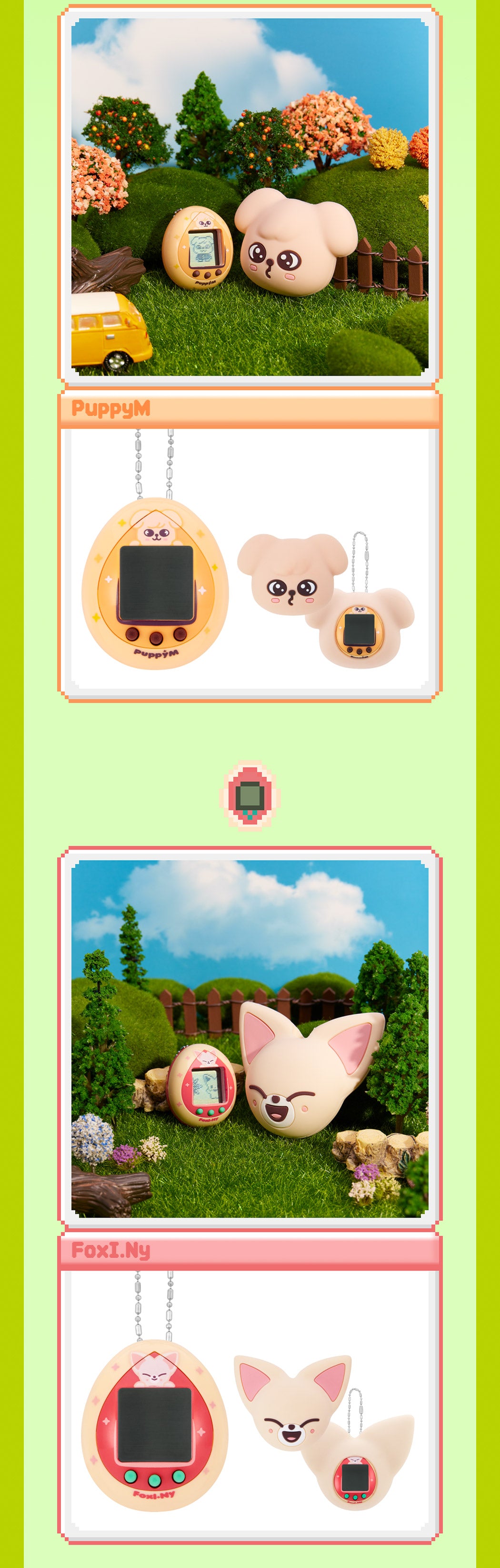 3ra (PREVENTA) STRAY KIDS - SKZOO X TAMAGOTCHI + CASE SET
