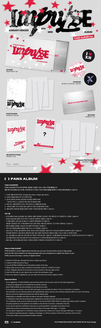 (PREVENTA) Xdinary Heroes - 9th Mini Album [IMPULSE] + FANS SHOP GIFT
