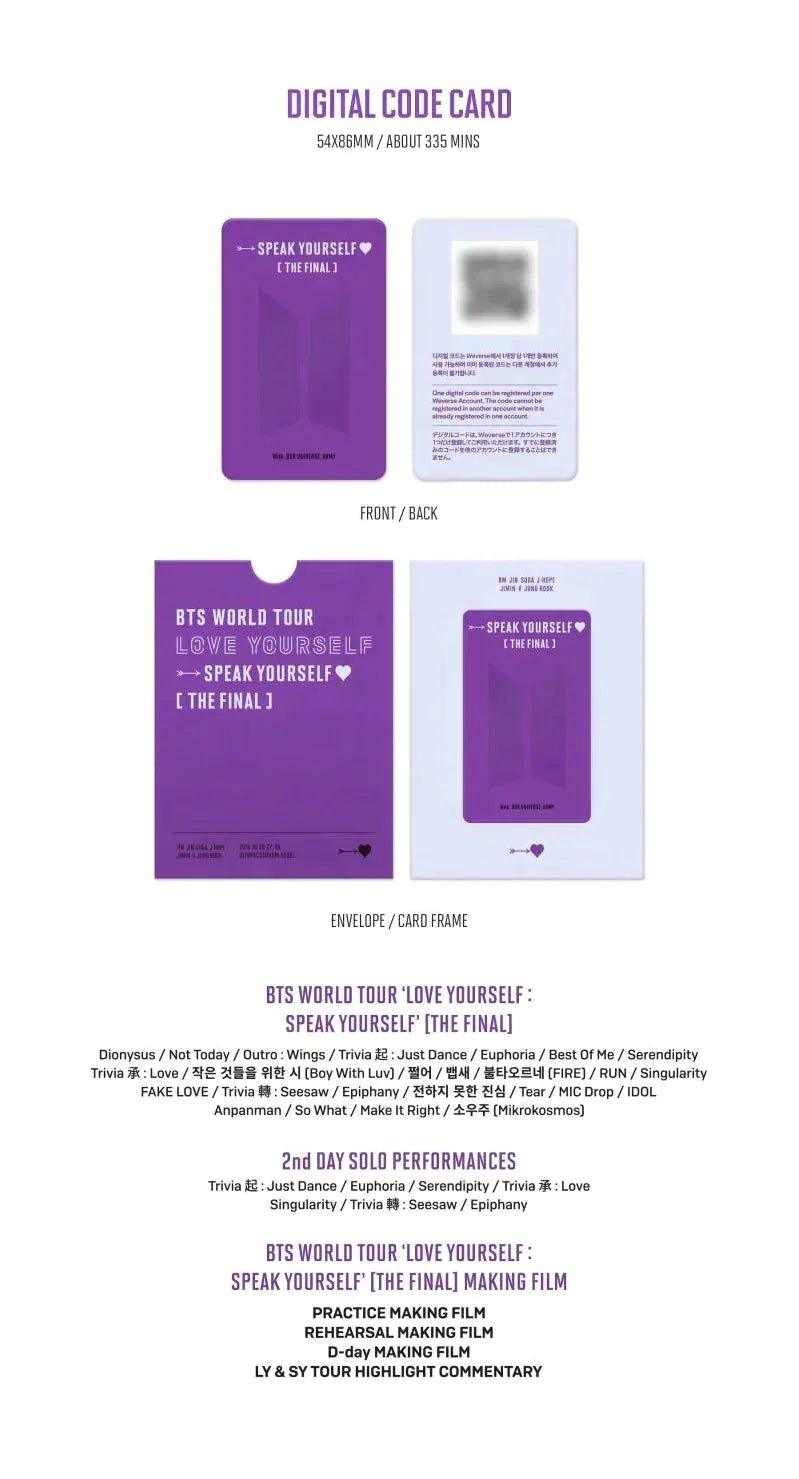 BTS - WORLD TOUR LOVE YOURSELF SPEAK YOURSELF THE FINAL DIGITAL CODE - K-POP WORLD (6811285422215)