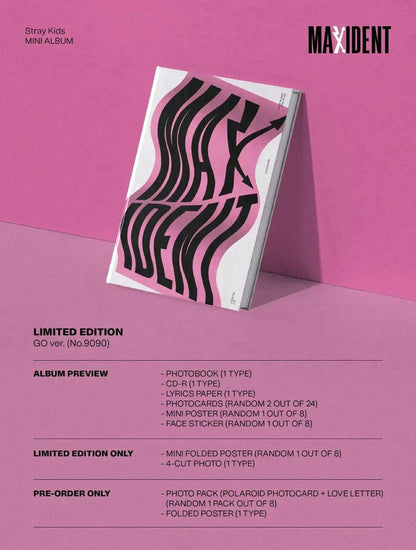 STRAY KIDS - 7TH MINI ALBUM MAXIDENT LIMITED EDITION GO VER. + POB - K-POP WORLD (6769552425095)