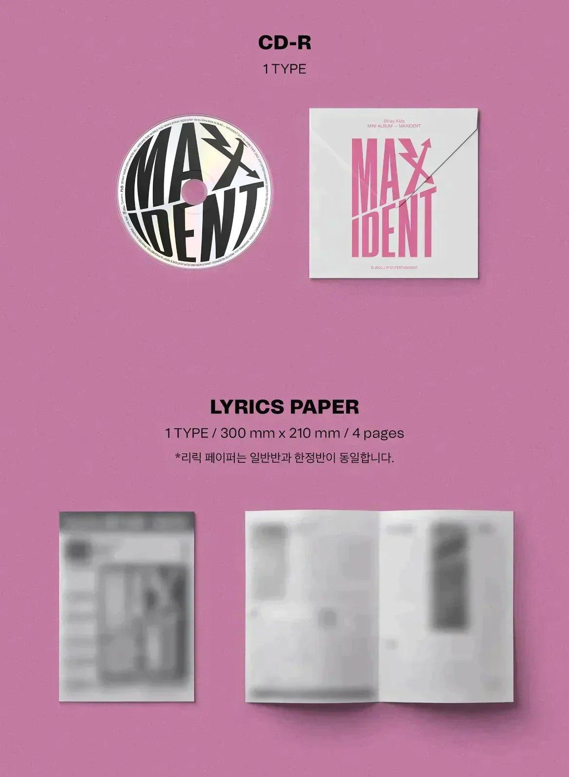 STRAY KIDS - 7TH MINI ALBUM MAXIDENT LIMITED EDITION GO VER. + POB - K-POP WORLD (6769552425095)